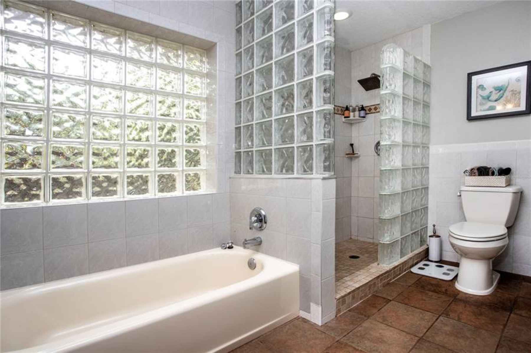 Master bath with separate shower