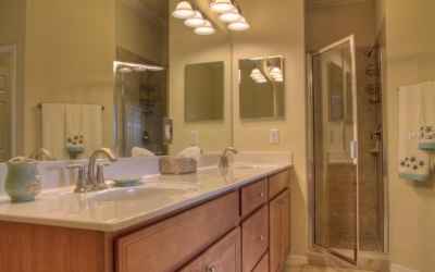 Master Bath with double sinks and walk-in shower