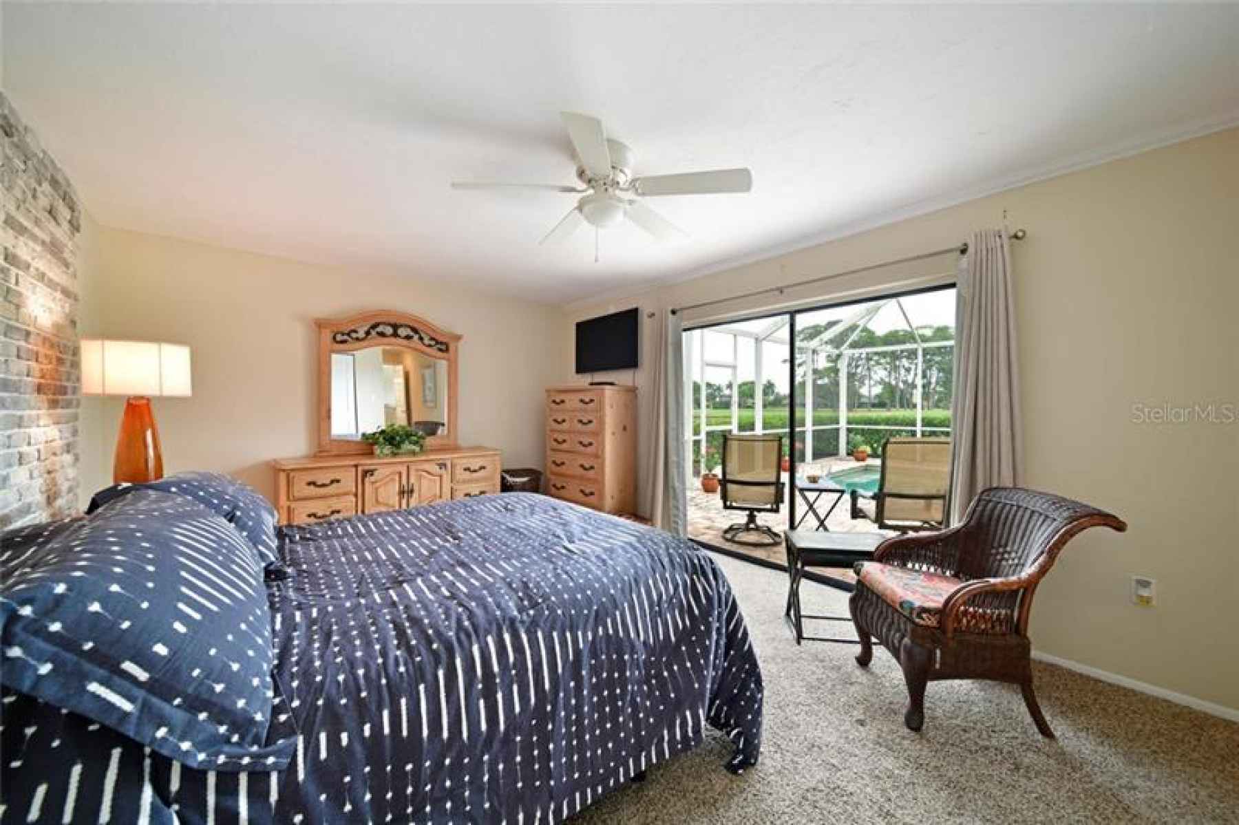 Spacious Master Bedroom Just off the Pool!
