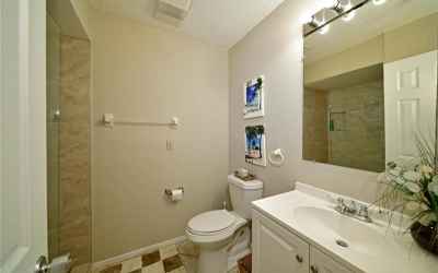 Second Master Bedroom's Bathroom with Raised Vanity & Shower!