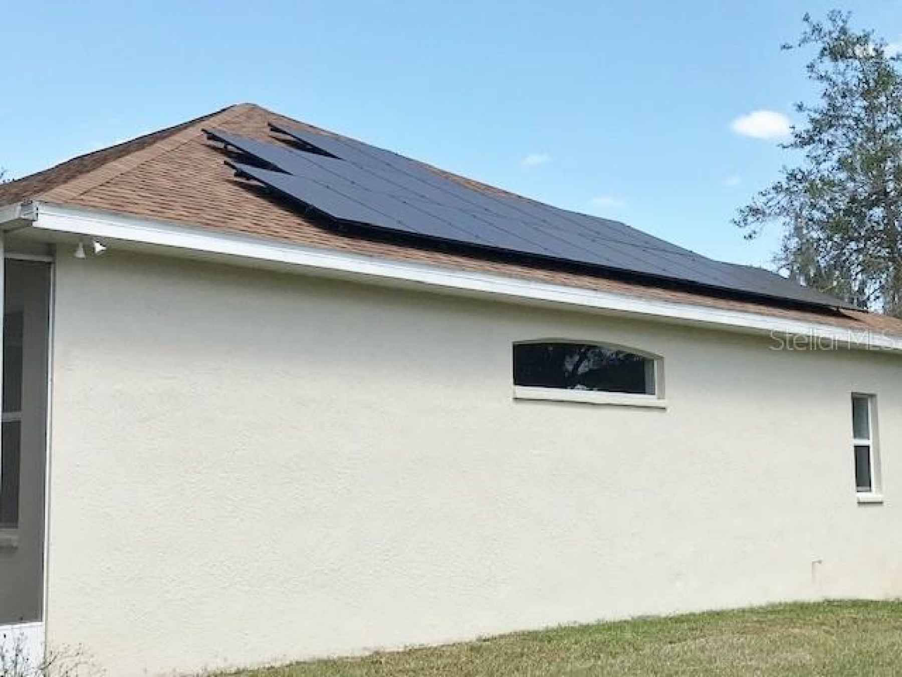 Right side of Home with energy provided solar panels
