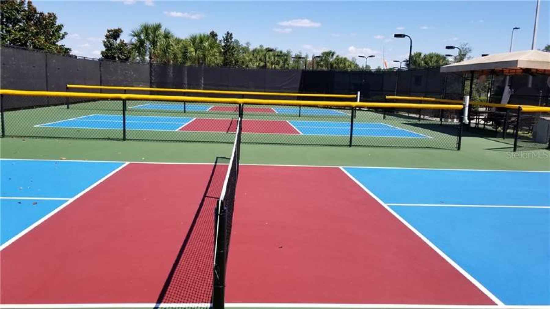 7 newly re-surfaced pickelball courts.