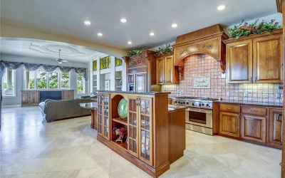 Spacious kitchen and family room