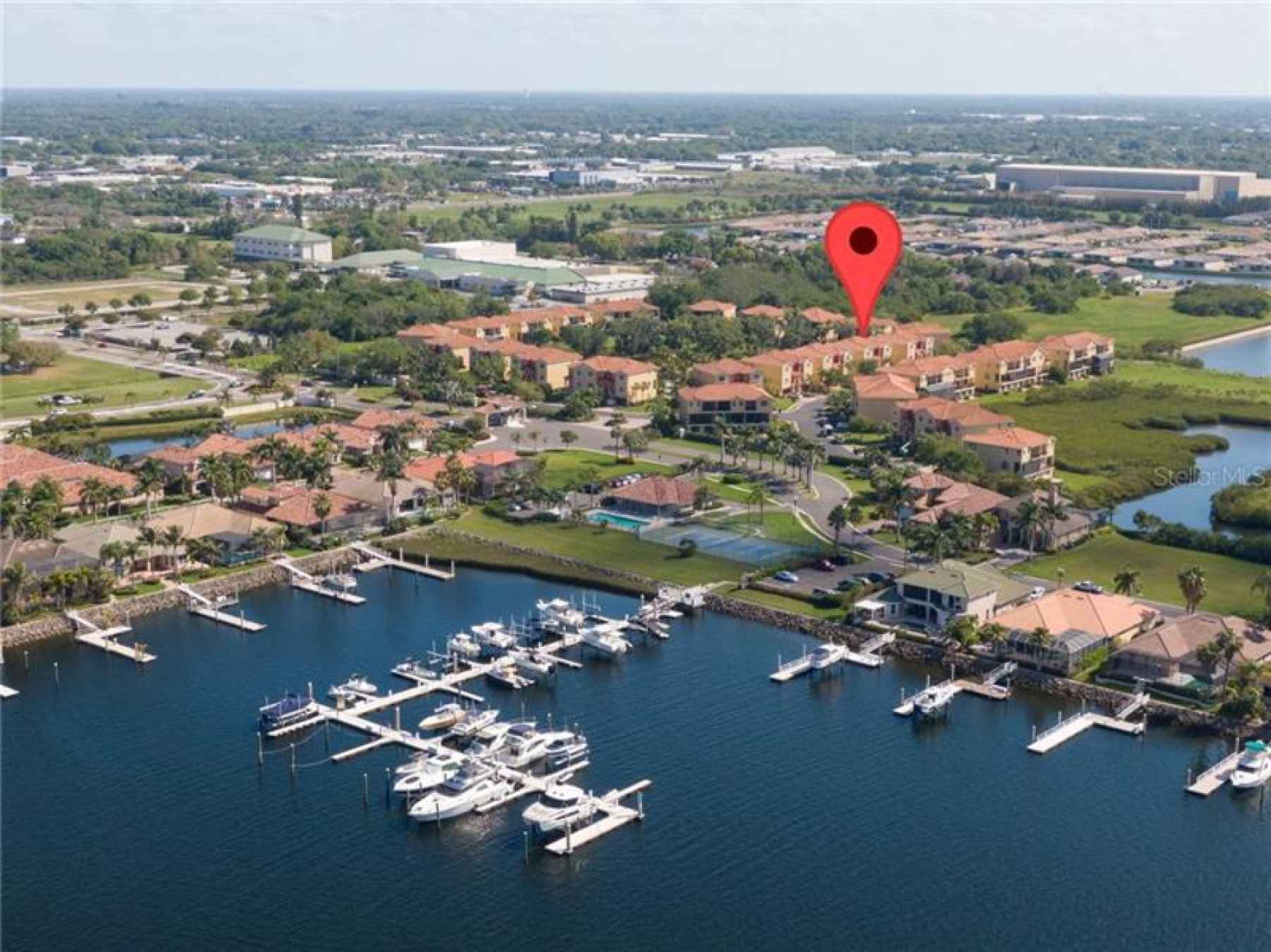 The townhome is located new docks and Manatee Bay