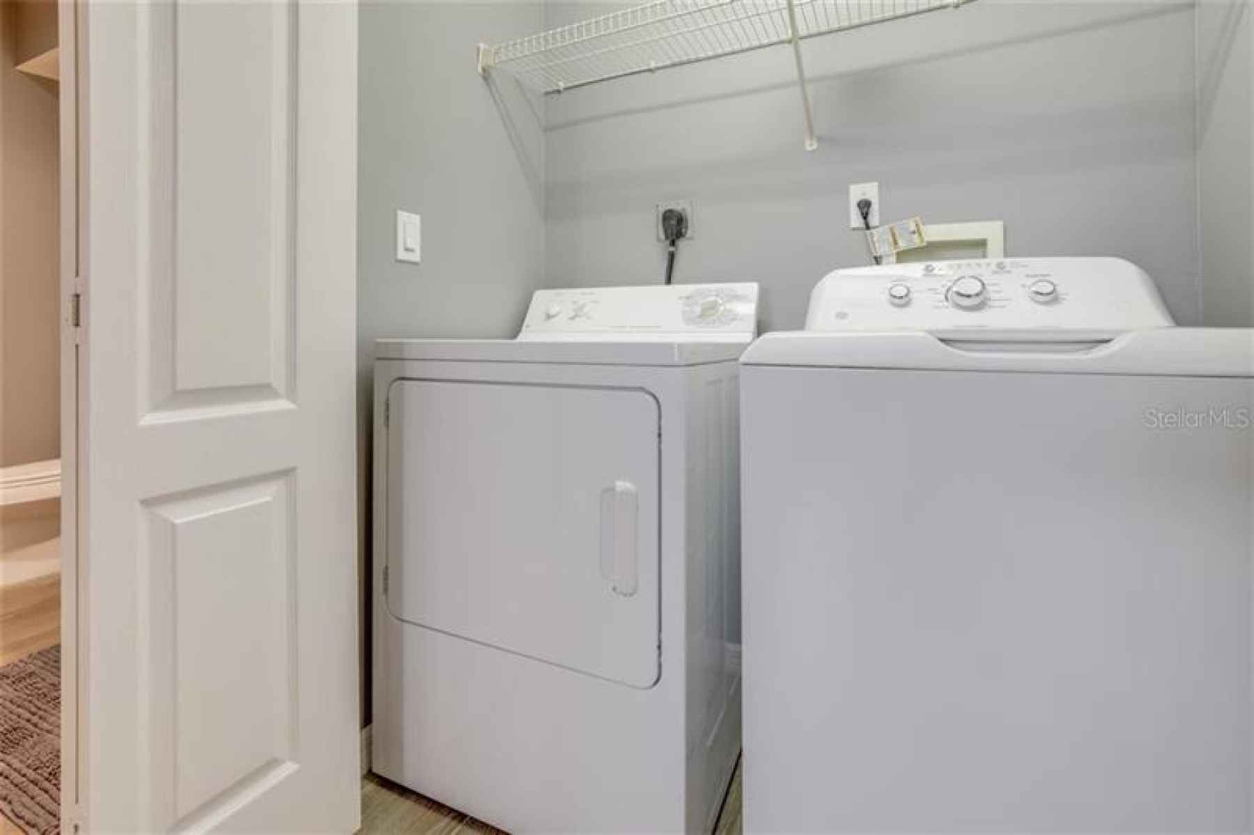 Full washer and dryer with storage