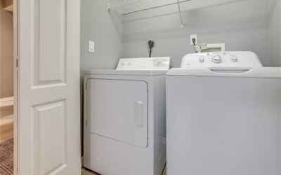 Full washer and dryer with storage