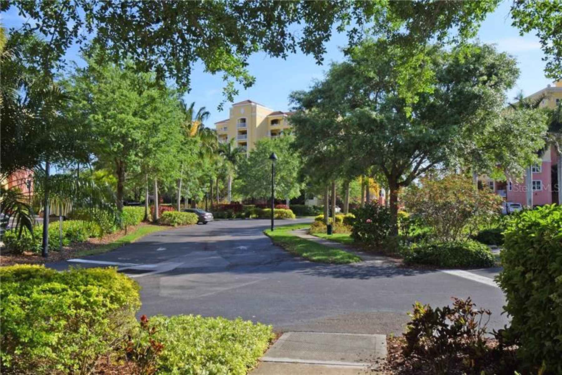 Community is gated and lushly landscaped.