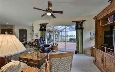 The Great room or Family room is large and has water views from just about every angle.