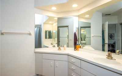 Master bathroom with double sink vanity