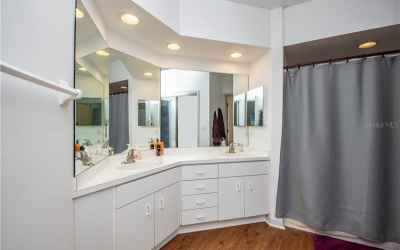 Master bathroom with double sink vanity