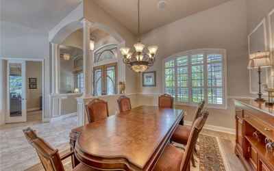 Dining room.  Engineered Hardwood floors and Plantation Shutters - updated.