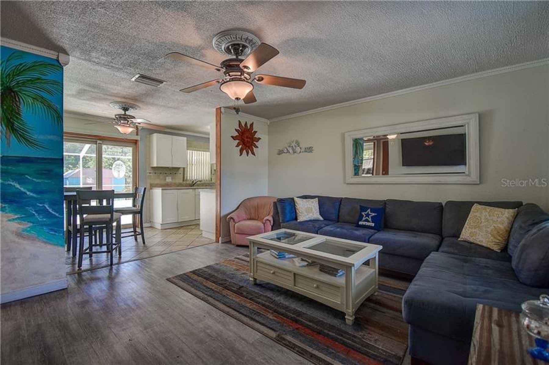 Living room with vinyl plank floors