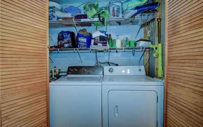 Inside laundry with washer and dryer