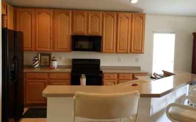 Open Kitchen with solid Corian counter tops