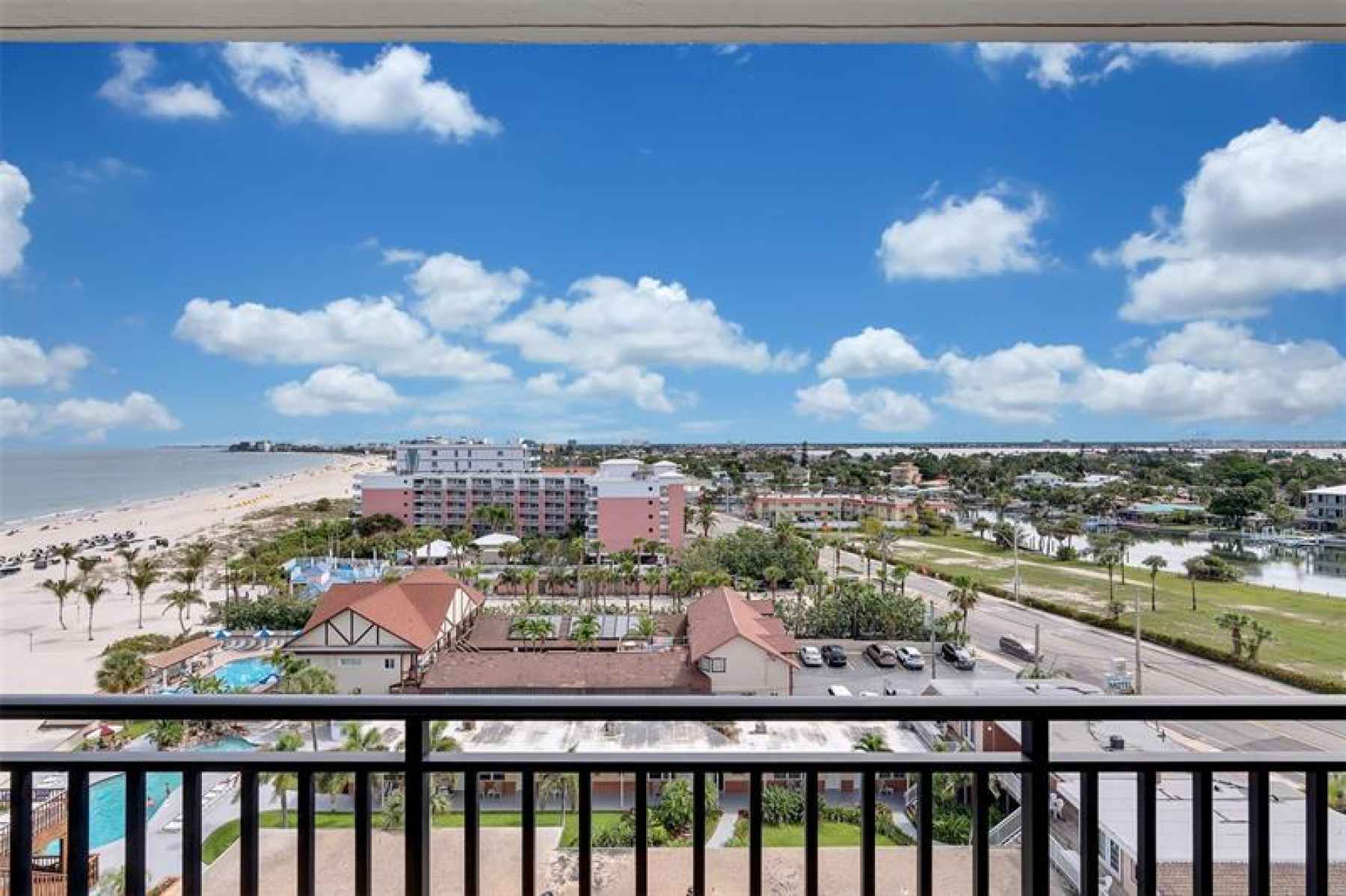 From the west bedroom balcony looking north up popular Gulf Blvd.