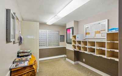 Mail room and space for special deliveries & Bulletin boards.