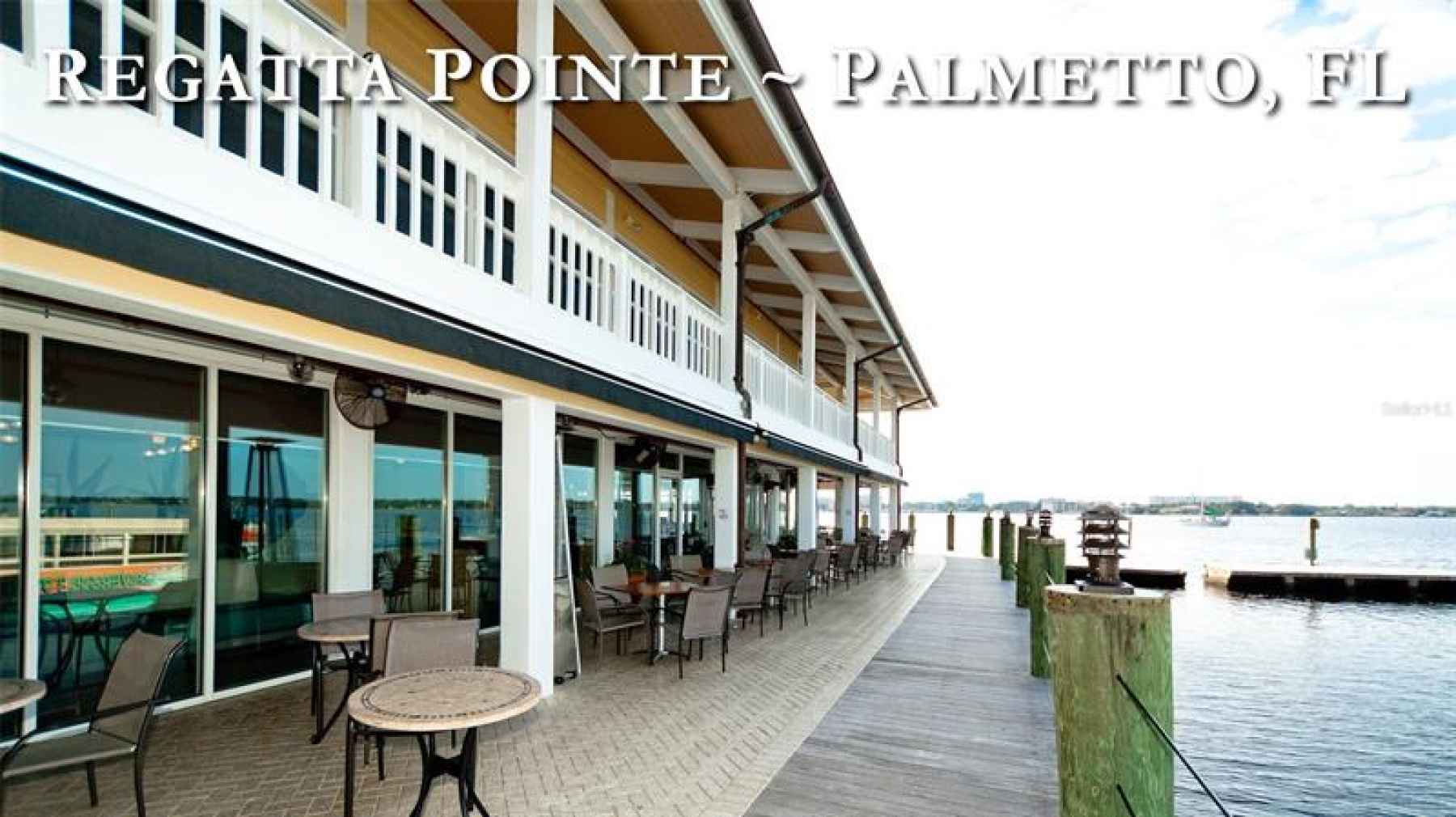 Walk to Regatta Point and dine on the Manatee River.
