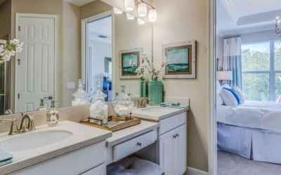 * REPRESENTATIVE PHOTO. The owner???s suite bathroom features dual sinks, extra cabinet space and pl