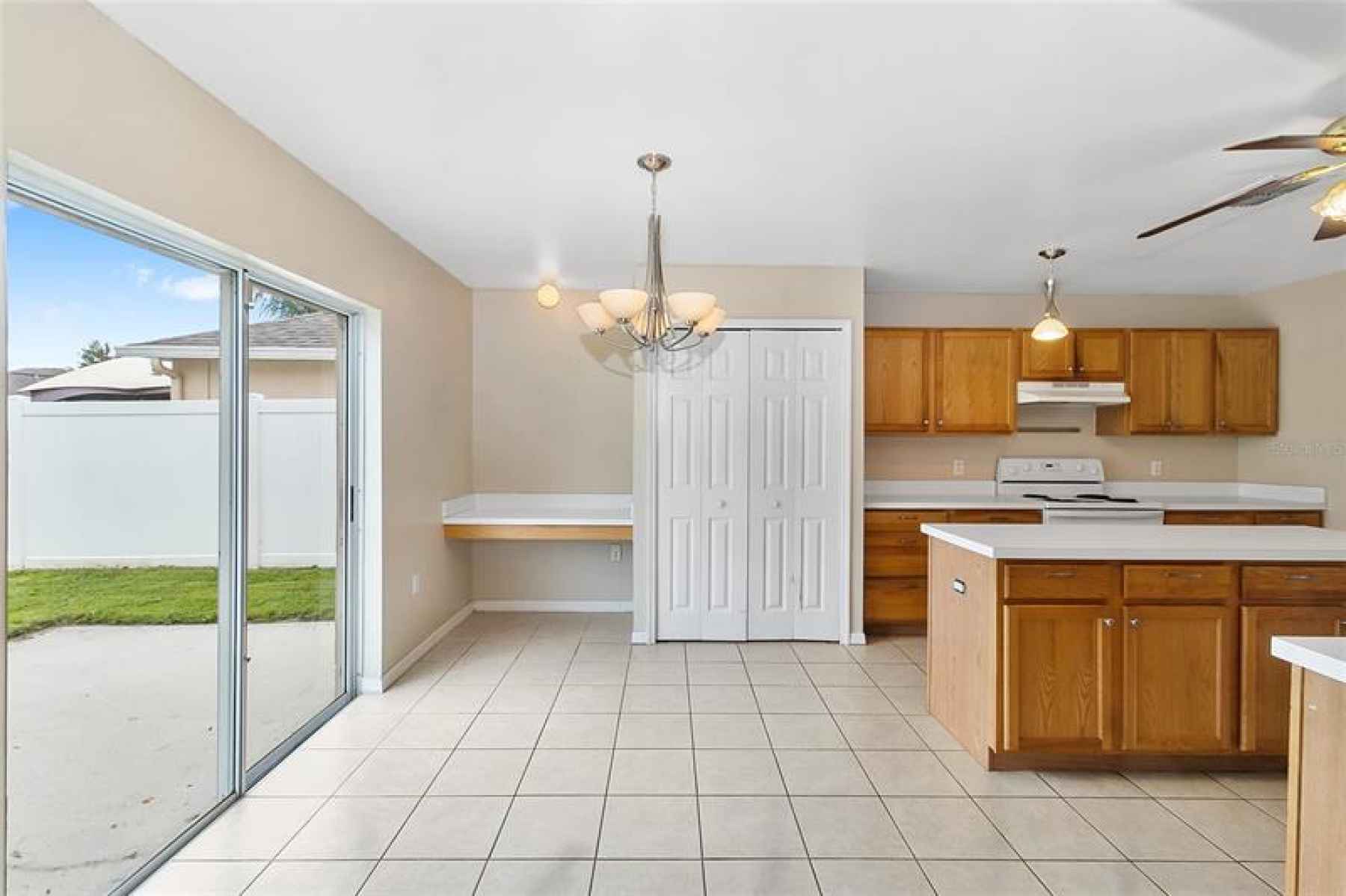 Eat-in kitchen provides dining room and convenient coffee bar/work-from-home station.