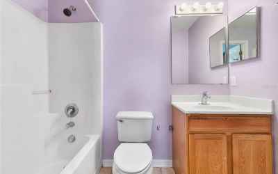 En suite bathroom provides owner privacy.