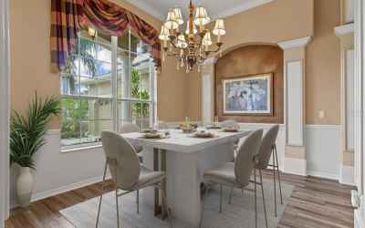 Virtually staged dining room.