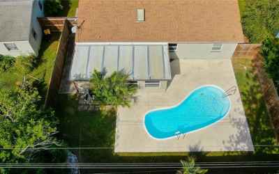Aerial View of Pool and Large Back Yard