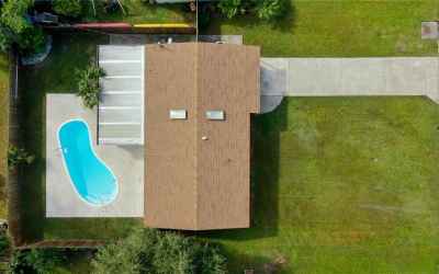 Aerial View of Pool and Large Back Yard