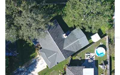 Over head picture of the home, in 2017 the addition, making 3rd and 4rd bedrooms larger and adding t