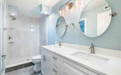 Master Bath with Double Vanity, Quartz Countertops, Solid Wood Soft Close Dove-tailed Drawers