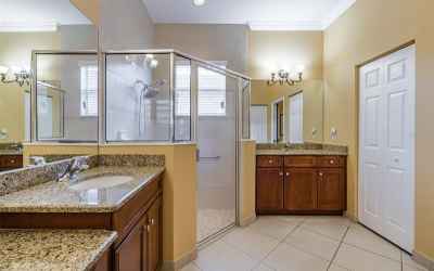 Ensuite Bathroom features two vanities, Walk-In Shower, and a separate room for the Commode.