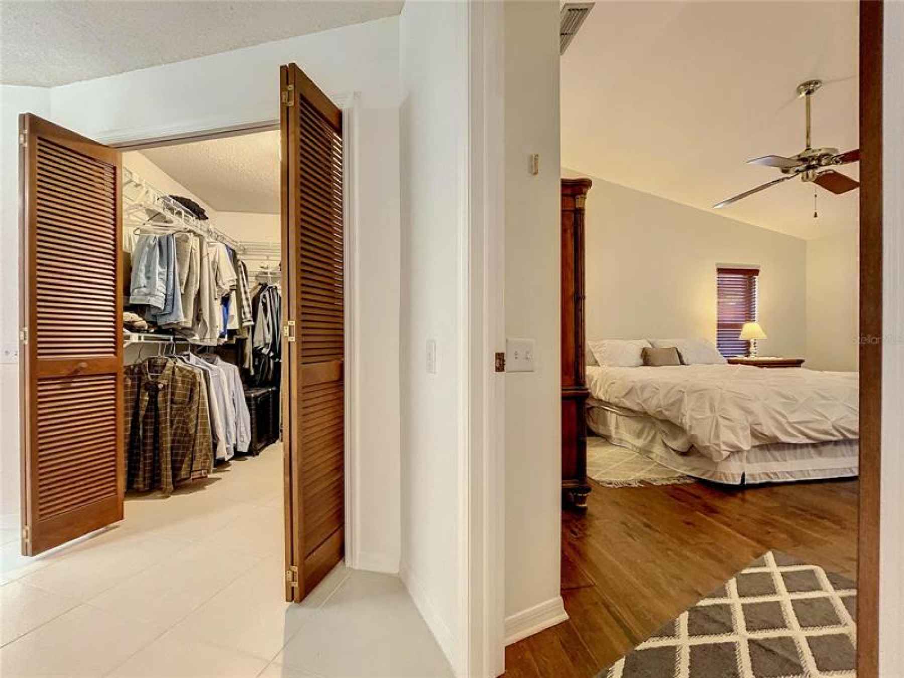 Easy access to walk-in closet