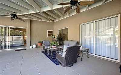 Covered Patio showing sliding glass doors