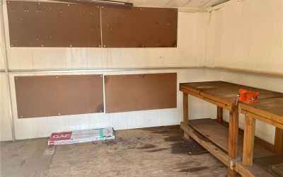 workbench inside shed