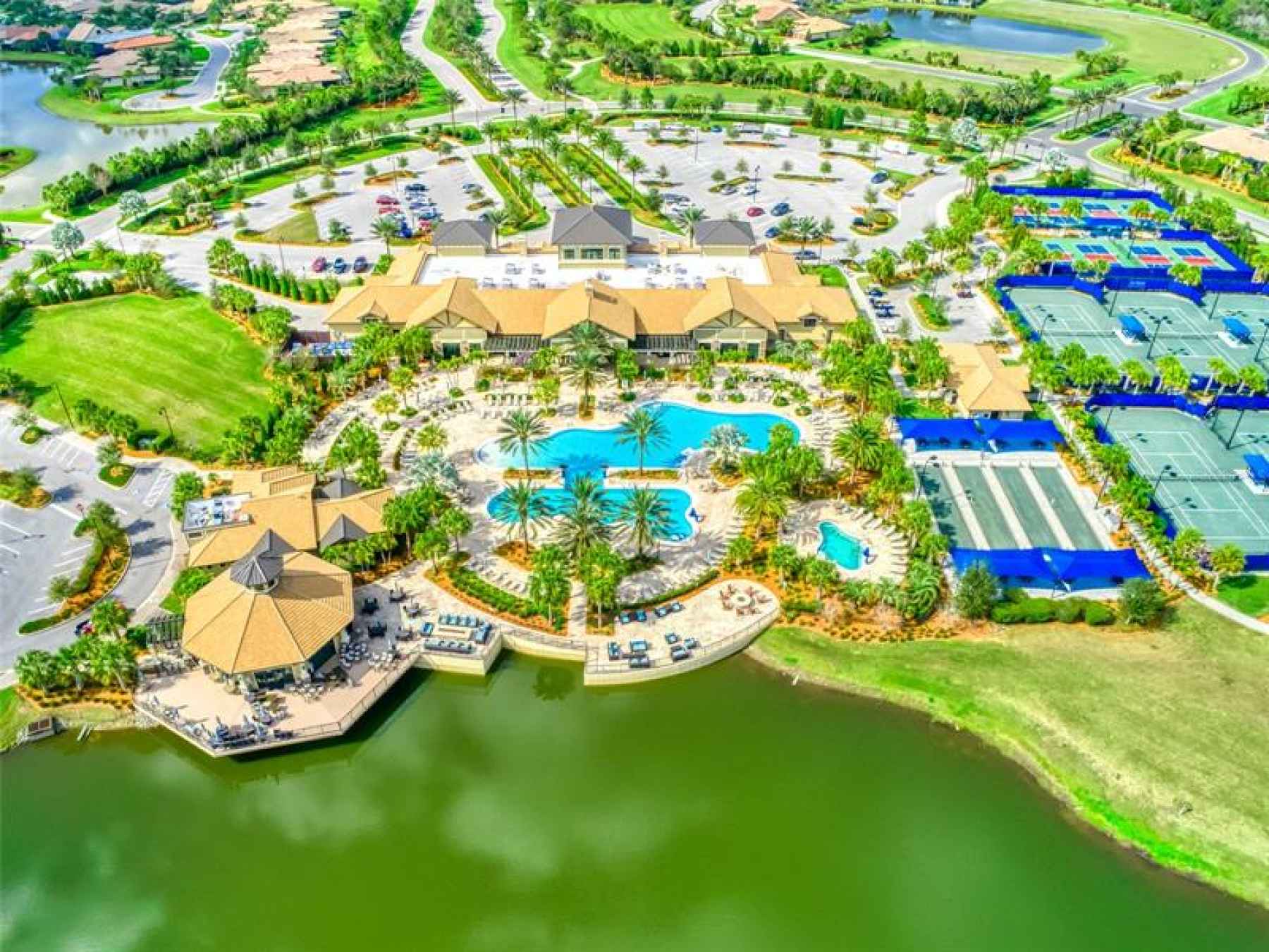 Del Webb Amenity Complex offers it all - resort pools/spa, tennis, pickle ball, bocce, dining and th