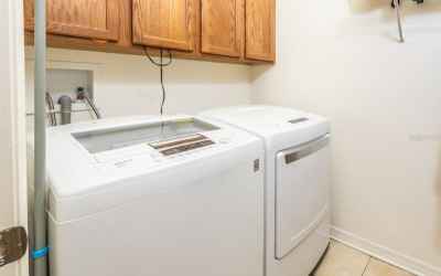 Inside Laundry Room w/ Hanging space and storage