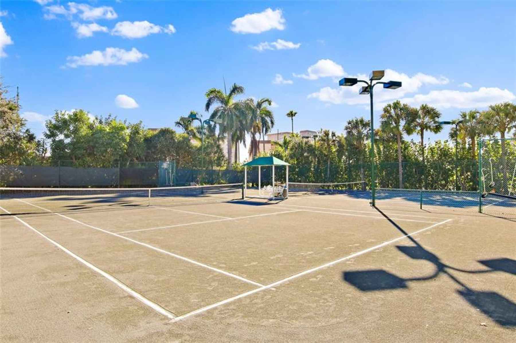 Lighted soft courts!  Fabulous!