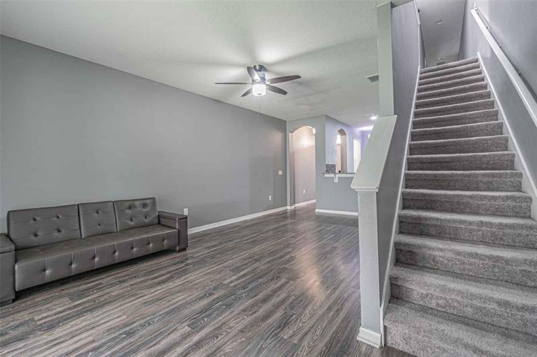 The stairs take you to the second floor where all 3 bedrooms are located.
