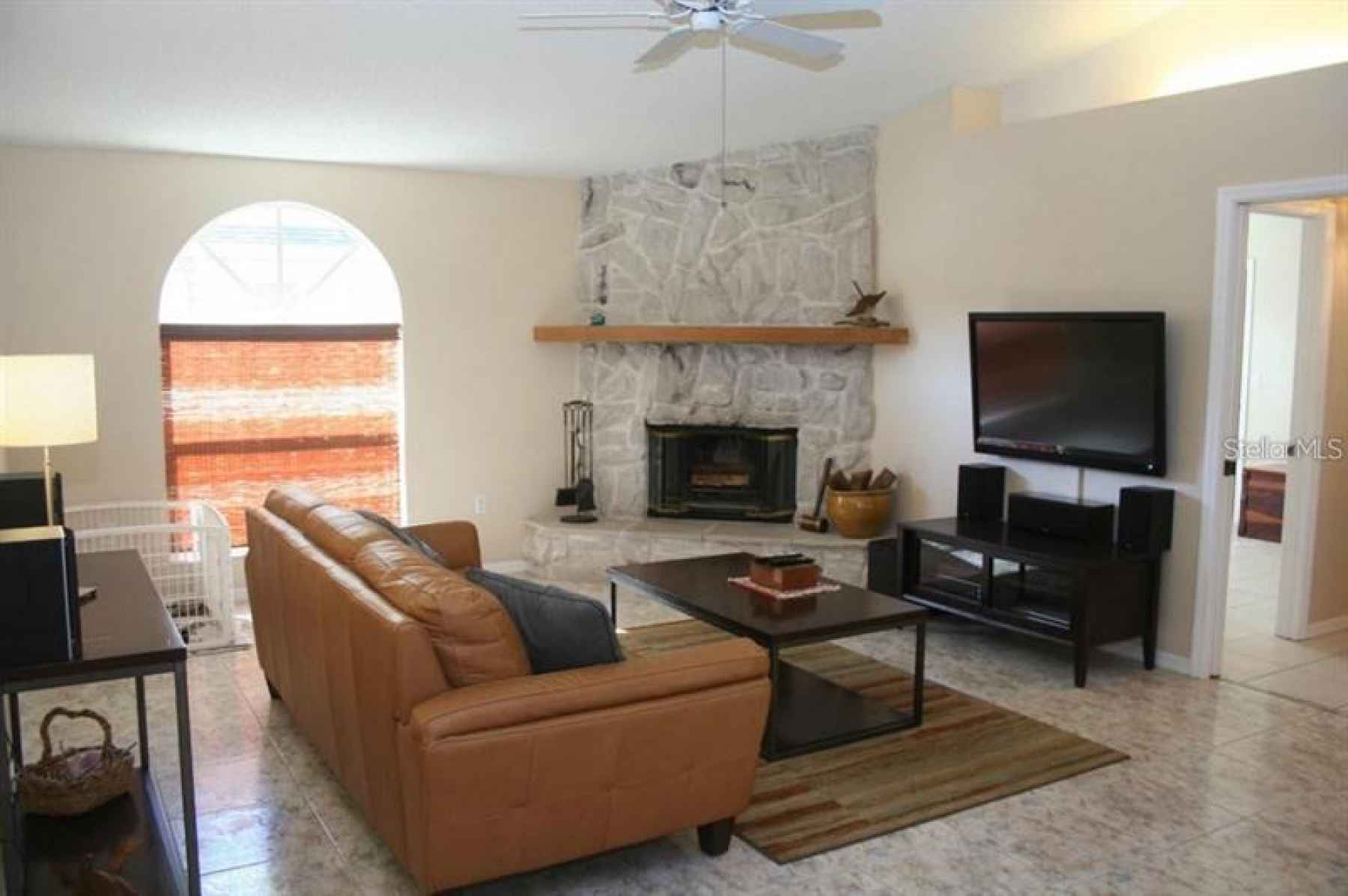 Family room with furniture