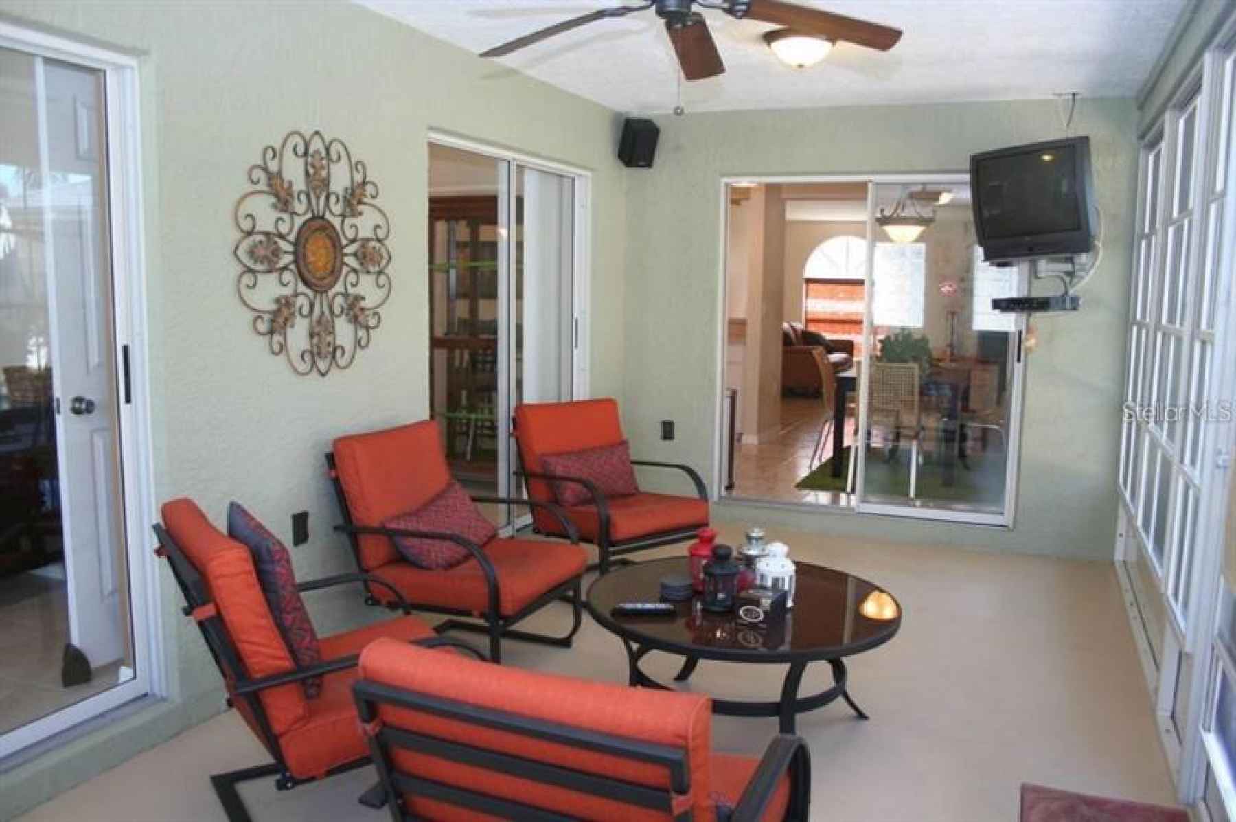 Florida room towards living room if furnished.