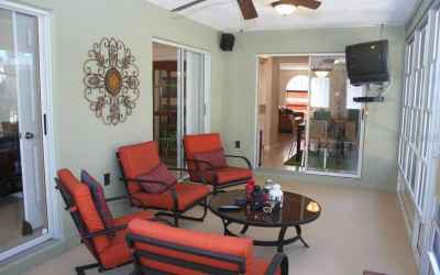 Florida room towards living room if furnished.