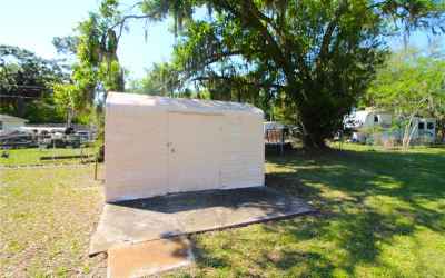 Storage shed and washer/dryer area