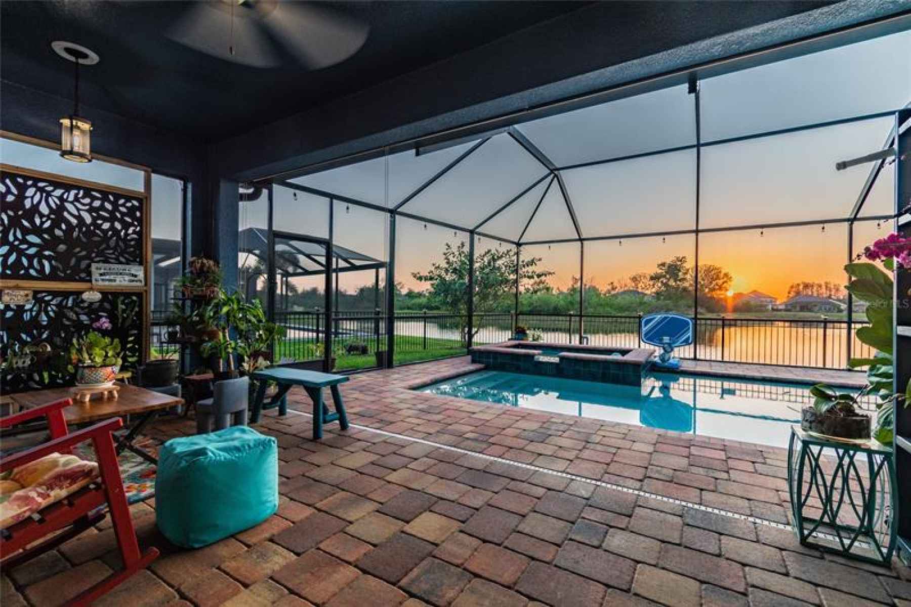 patio overlooking pool