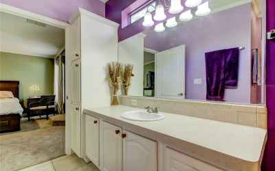 LOTS OF COUNTER SPACE IN THIS MASTER BATHROOM!