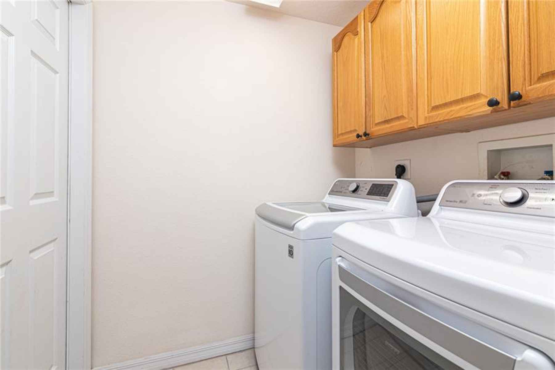 Laundry Room off the Kitchen and the Garage