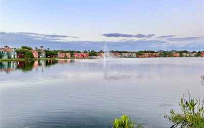 Lake view with fountain