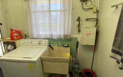 laundry sink and tankless water heater